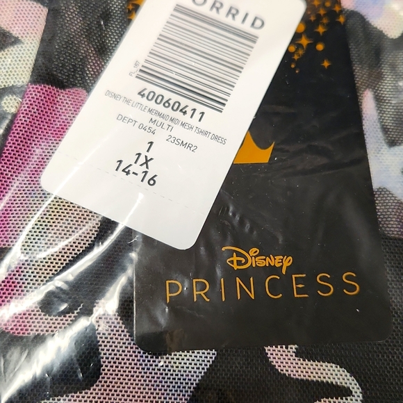 ❤️NWT VINTAGE TORRID DRESS DISNEY PRINCESS ARIEL LITTLE MERMAID MESH OVERLAY - Picture 8 of 15